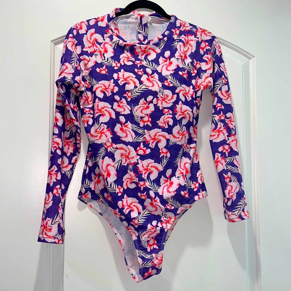 Floral Long Sleeve Swimsuit